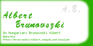 albert brunovszki business card